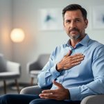 “A mature man seated in a modern clinic consultation room, conveying personalized erectile dysfunction evaluation and treatment options.”