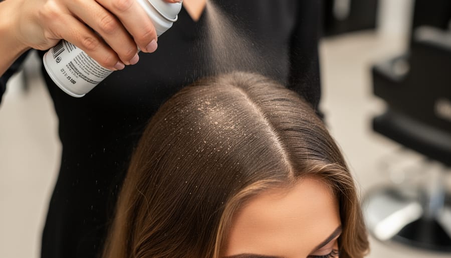 L3 Level 3 Hair Texture Powder dusting onto roots of a mannequin head to create separation